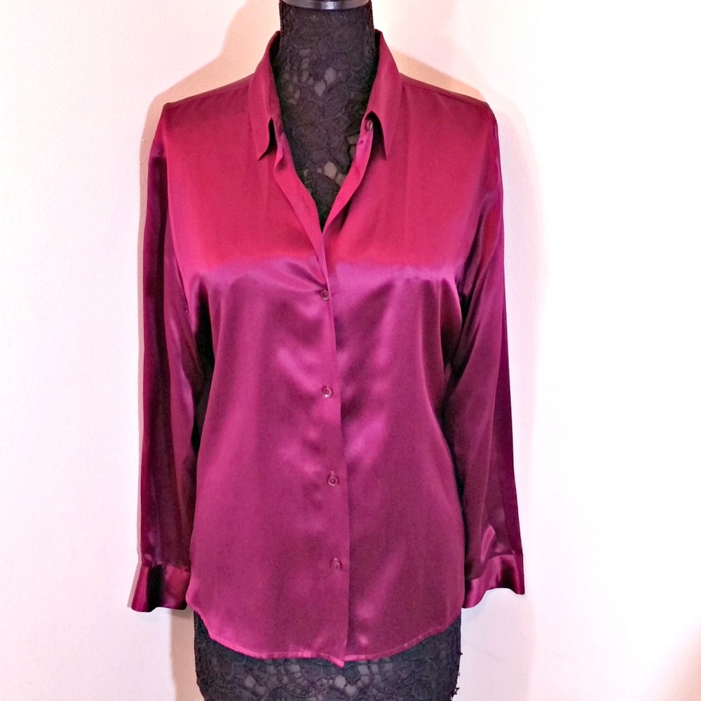 <3 NORTON MCNAUGHTON WOMENS BLOUSE SILK SIZE 12